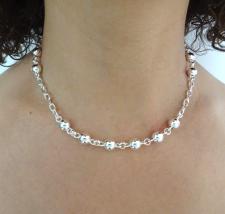 Made in italy sterling silver bead necklace 8mm 