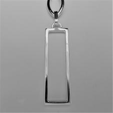 Sterling silver necklace rectangular pendant