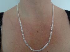 Men's sterling silver flat marina chain necklace 3.8mm italy
