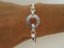 Silver greek key link bracelet made in Italy