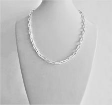 Sterling silver square paperclip link necklace 