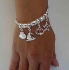 Ocean life charm bracelet in sterling silver