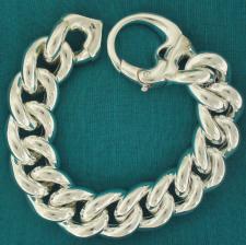 Sterling silver curb bracelet Italy