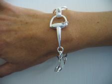 Solid silver horsebit bracelet
