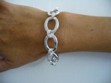 Textured oval link bracelet