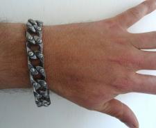 Silver bracelet with screws made in Italy