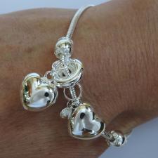 Sterling silver snake charm bracelet