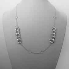 Handmade sterling silver necklace round link chain 