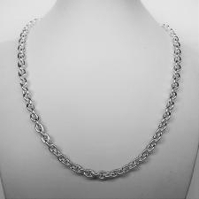 Sterling silver oval link necklace 6mm. Hollow chain. 