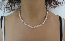 Loose rope link chain necklace in sterling silver