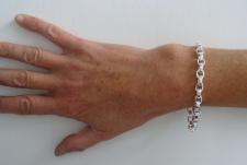 Silver chain oval rolo link bracelet 6mm