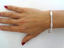Bracciale sfere e ovali in argento 925