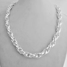 Solid 925 sterling silver loose rope chain necklace 9mm.