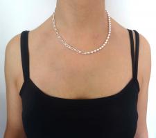 Collana in argento a due catene