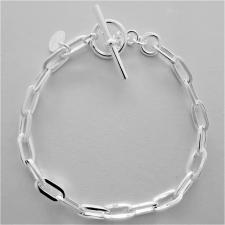 925 silver paperclip link chain bracelet made in italy