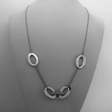 Sterling silver necklace with oval link chain 50 cm