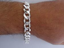 Sterling silver men's curb bracelet 12mm