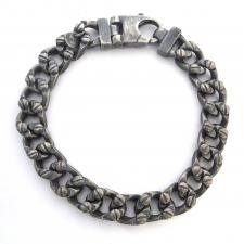 Bracciale uomo argento catena con viti