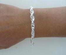Loose rope link bracelet in sterling silver
