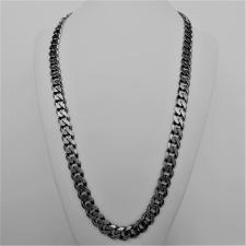 Oxidized sterling silver curb necklace 10mm