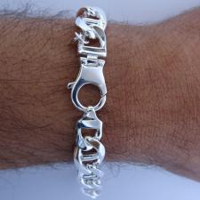 Men's sterling silver flat marina bracelet 12mm