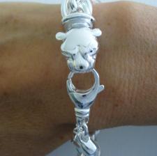  Bracciale argento 925 per donna con testa di pantera