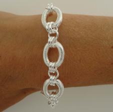 Sterling silver frosted link bracelet made in Italy