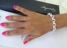 Chiusura a barretta bracciale in argento 925 rolo tondo diametro 12mm