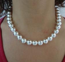 925 silver ball necklace made in italy