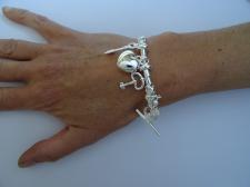 Sterling silver keys pendant bracelet