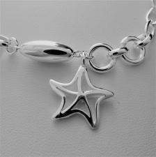 Sterling silver charm bracelet, starfish