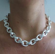 Oval link necklace in sterling silver