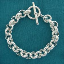 Chiusura a barretta bracciale in argento 925 rolo tondo diametro 12mm