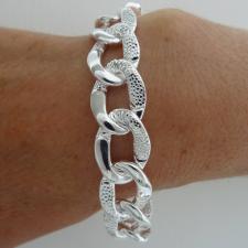 Sterling silver Croco texture link bracelet