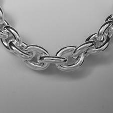 925 silver oval link necklace