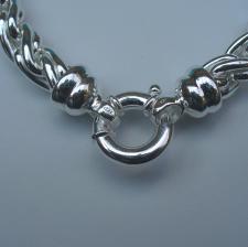 Sterling silver torchon necklace 10mm.
