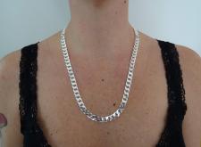 Sterling silver solid diamond cut curb necklace 8mm