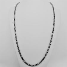 925 sterling silver oxidized box chain necklace 3.6mm