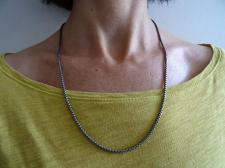 Oxidized silver box chain necklace 2.5mm