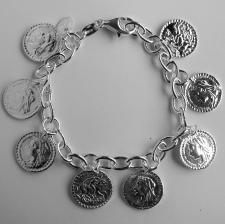 Coin charm bracelet in sterling silver