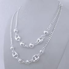 Sterling silver double curb chain necklace made in italy