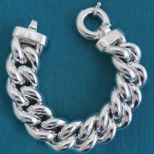 Sterling silver hollow curb bracelet