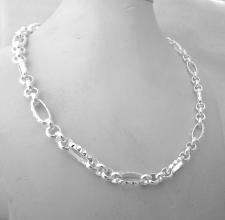 Collana in argento 925 massiccio catena figaro alternata 4+1