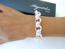 Bracciale chiusura a barretta e catena tonda in argento 925