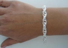 925 silver loose rope link chain bracelet