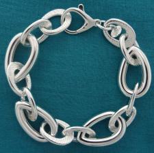 Bracciale catena vuota tubo in argento 925