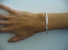 Sterling silver paperclip link bracelet made in Italy