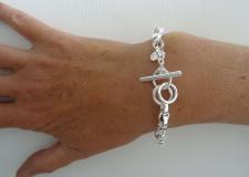 Bracciale toggle con cuore in argento 925