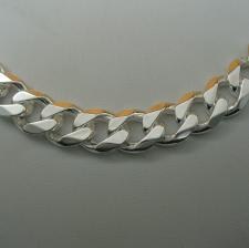 Sterling silver solid curb necklace 10mm  