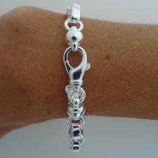 Silver flat oval link bracelet italy